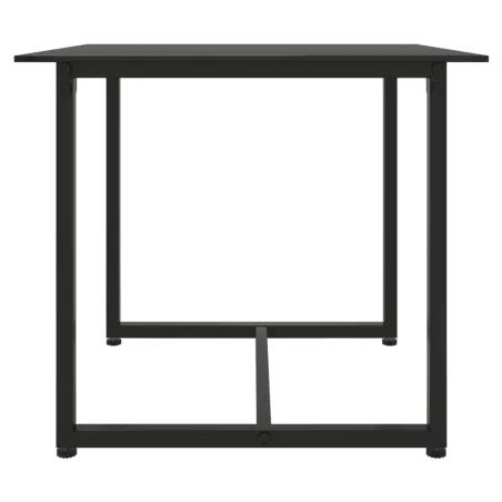 Mobilier d'extérieur 3 pcs avec coussins Résine tressée Noir
