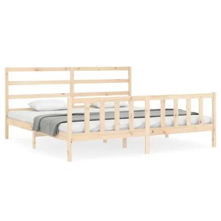 Cadre de lit sans matelas 200x200 cm bois massif de pin 2
