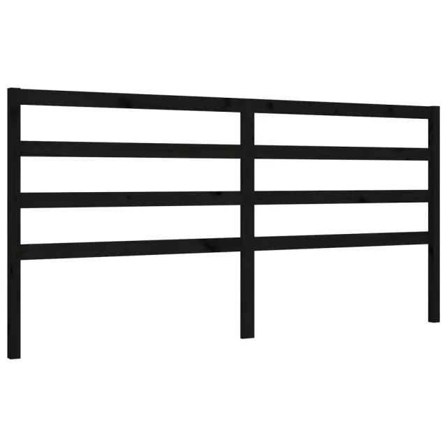 Cadre de lit sans matelas noir 200x200 cm bois massif de pin