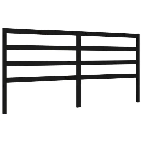 Cadre de lit sans matelas noir 200x200 cm bois massif de pin