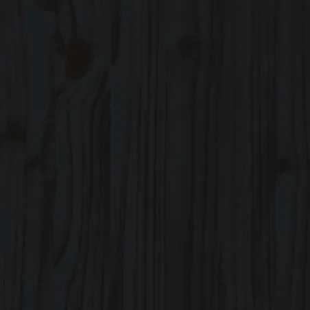 Cadre de lit sans matelas noir bois de pin massif