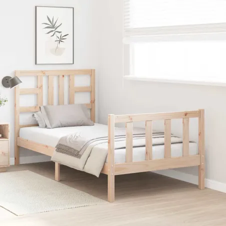 Cadre de lit sans matelas 90x190 cm bois de pin massif