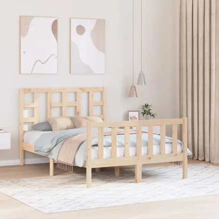 Cadre de lit sans matelas bois de pin massif