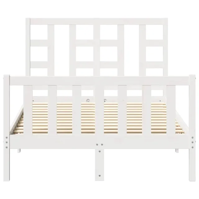Cadre de lit sans matelas blanc bois de pin massif