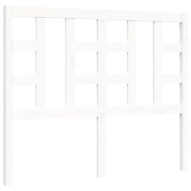 Cadre de lit sans matelas blanc bois de pin massif