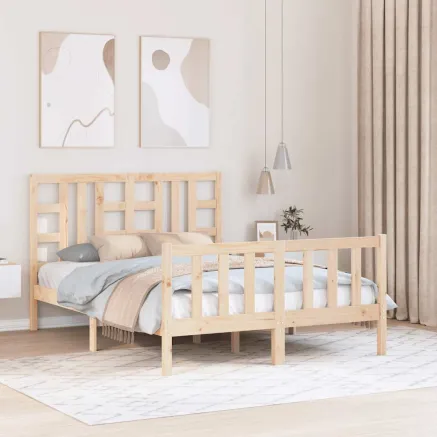 Cadre de lit sans matelas bois de pin massif