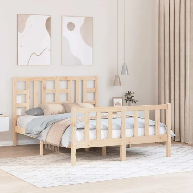 Cadre de lit sans matelas bois de pin massif