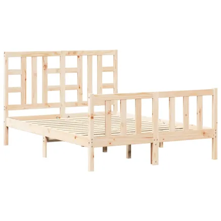 Cadre de lit sans matelas bois de pin massif 2