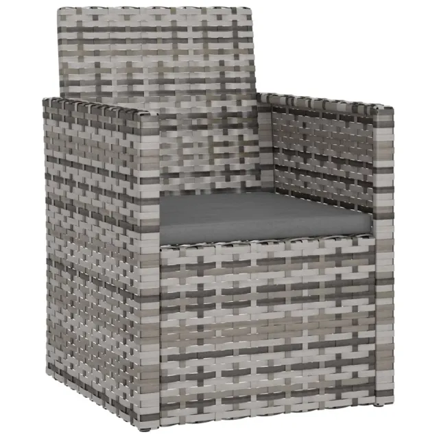 Mobilier d'extérieur 4 pcs avec coussins Résine tressée Gris