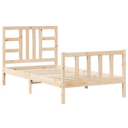 Cadre de lit sans matelas 100x200 cm bois massif de pin 2