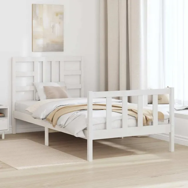 Cadre de lit sans matelas blanc 100x200 cm bois de pin massif