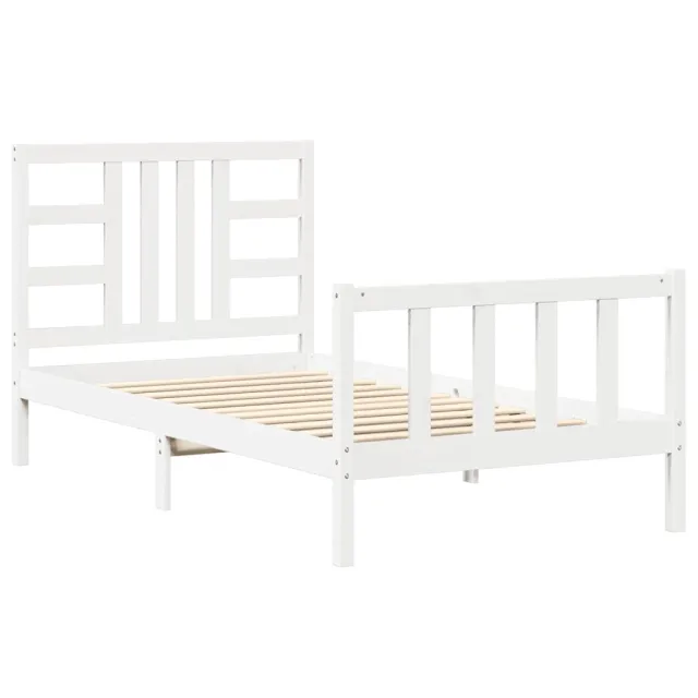 Cadre de lit sans matelas blanc 100x200 cm bois de pin massif
