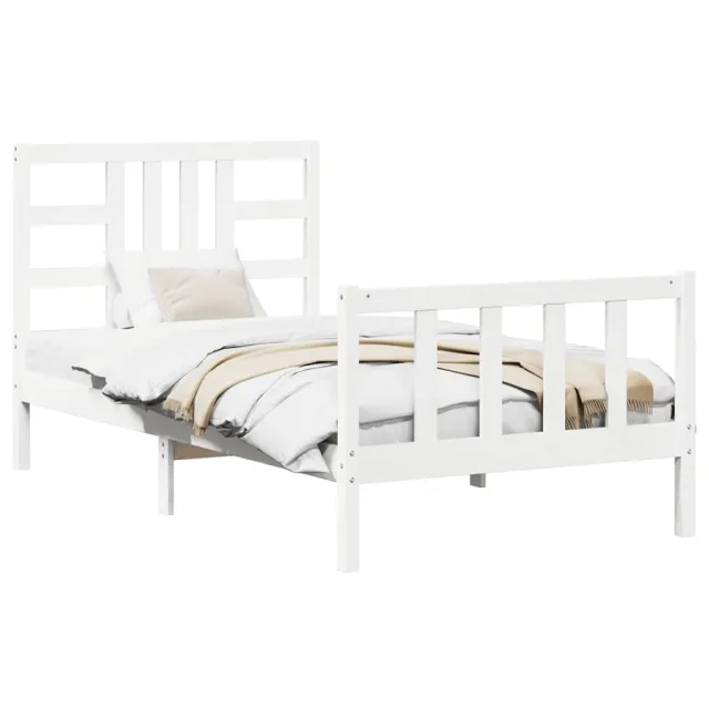 Cadre de lit sans matelas blanc 100x200 cm bois de pin massif