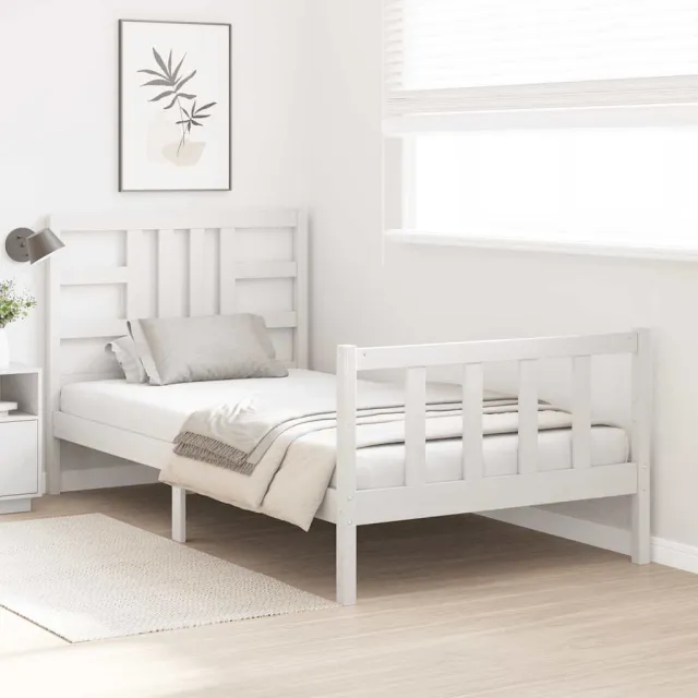 Cadre de lit sans matelas blanc 100x200 cm bois de pin massif