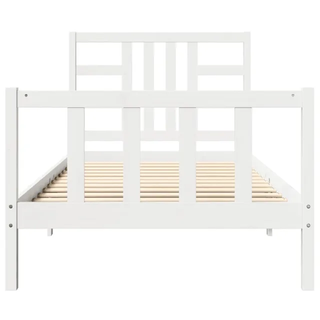 Cadre de lit sans matelas blanc 100x200 cm bois de pin massif