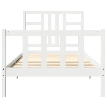 Cadre de lit sans matelas blanc 100x200 cm bois de pin massif
