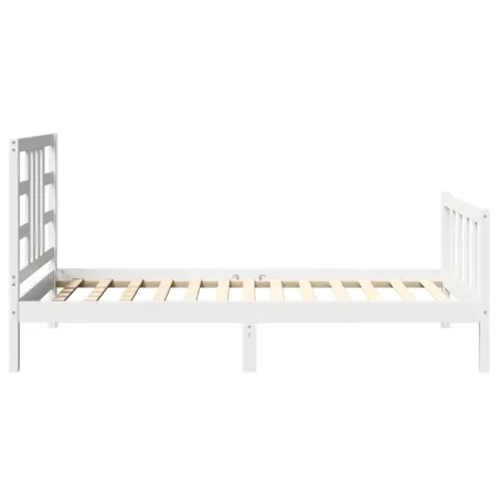 Cadre de lit sans matelas blanc 100x200 cm bois de pin massif