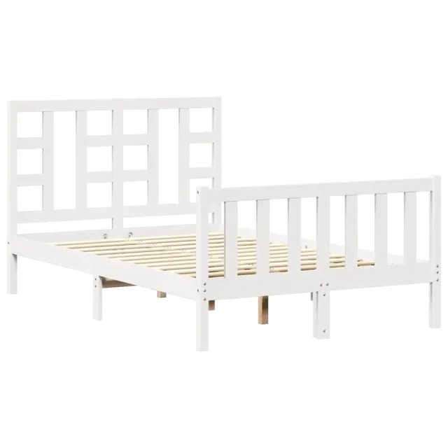 Cadre de lit sans matelas blanc 120x200 cm bois de pin massif