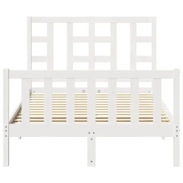 Cadre de lit sans matelas blanc 120x200 cm bois de pin massif