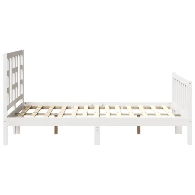 Cadre de lit sans matelas blanc 120x200 cm bois de pin massif