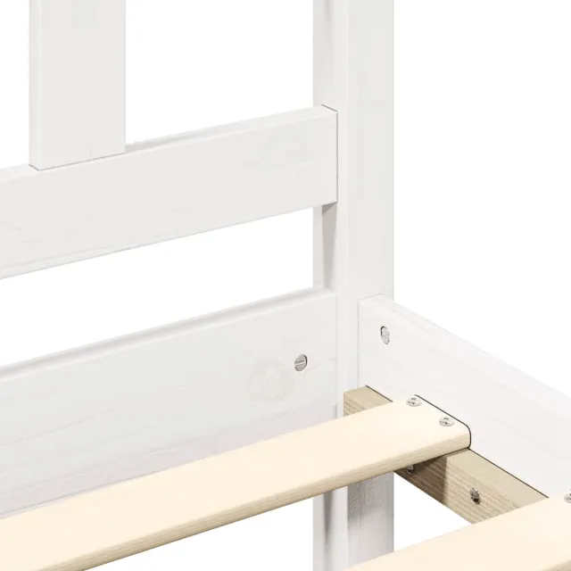 Cadre de lit sans matelas blanc 120x200 cm bois de pin massif