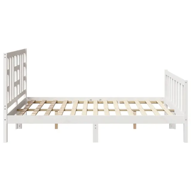 Cadre de lit sans matelas blanc bois de pin massif
