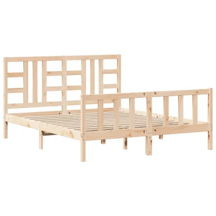 Cadre de lit sans matelas 160x200 cm bois massif de pin 2