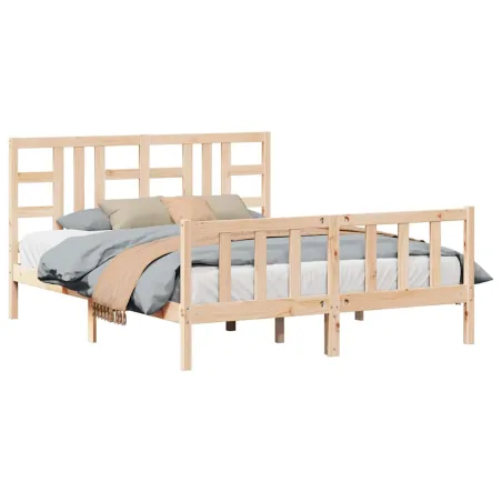 Cadre de lit sans matelas 160x200 cm bois massif de pin