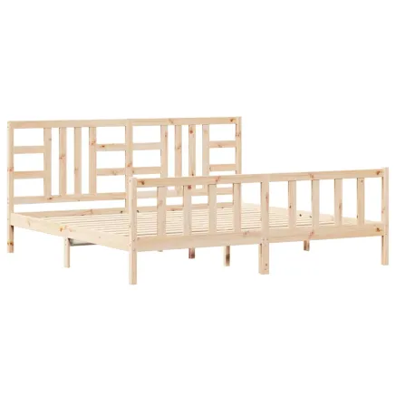 Cadre de lit sans matelas 200x200 cm bois massif de pin 2