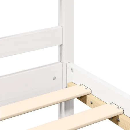 Cadre de lit sans matelas blanc 200x200 cm bois massif de pin