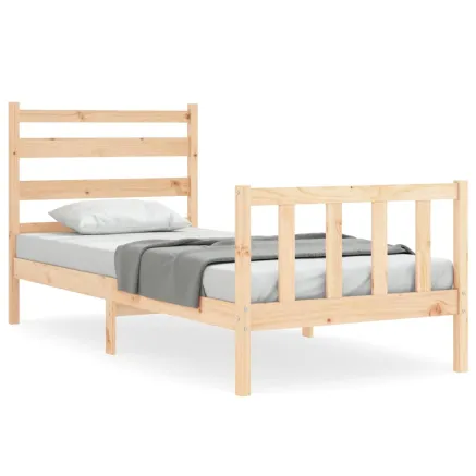 Cadre de lit sans matelas 100x200 cm bois massif de pin 2