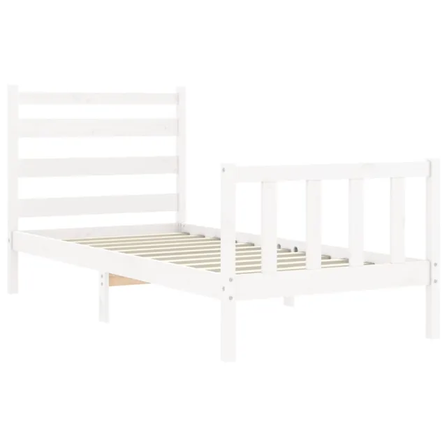 Cadre de lit sans matelas blanc 100x200 cm bois de pin massif