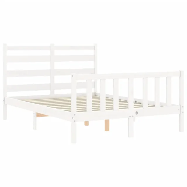Cadre de lit sans matelas blanc 120x200 cm bois de pin massif