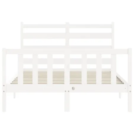 Cadre de lit sans matelas blanc 120x200 cm bois de pin massif
