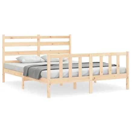 Cadre de lit sans matelas 160x200 cm bois massif de pin 2