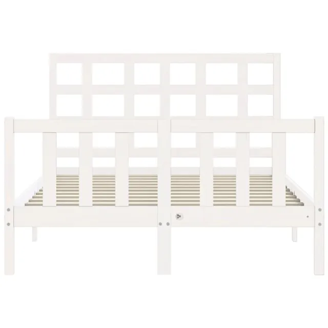 Cadre de lit sans matelas blanc bois de pin massif