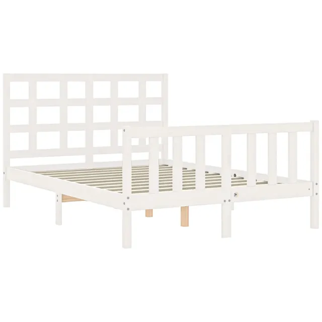 Cadre de lit sans matelas blanc 120x200 cm bois de pin massif