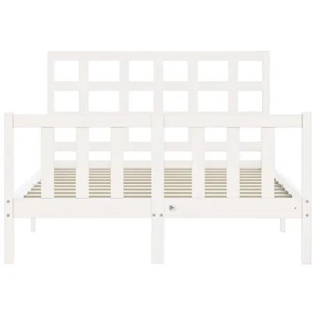 Cadre de lit sans matelas blanc 120x200 cm bois de pin massif