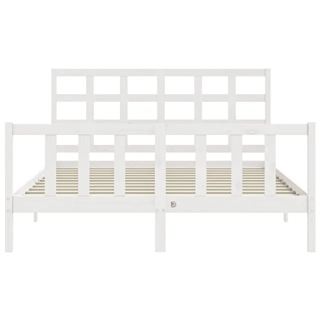 Cadre de lit sans matelas blanc 160x200 cm bois de pin massif