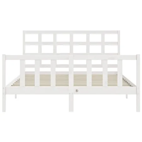 Cadre de lit sans matelas blanc 160x200 cm bois de pin massif