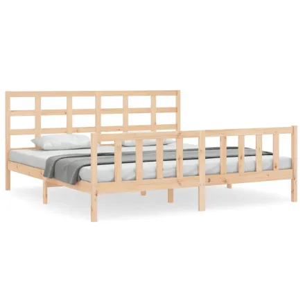 Cadre de lit sans matelas 200x200 cm bois massif de pin 2