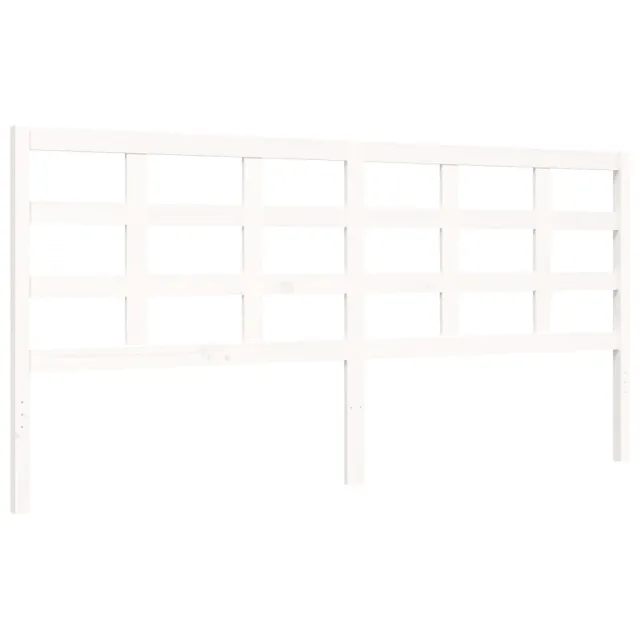 Cadre de lit sans matelas blanc 200x200 cm bois massif de pin