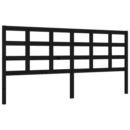 Cadre de lit sans matelas noir 200x200 cm bois massif de pin