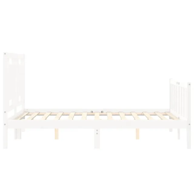 Cadre de lit sans matelas blanc bois de pin massif