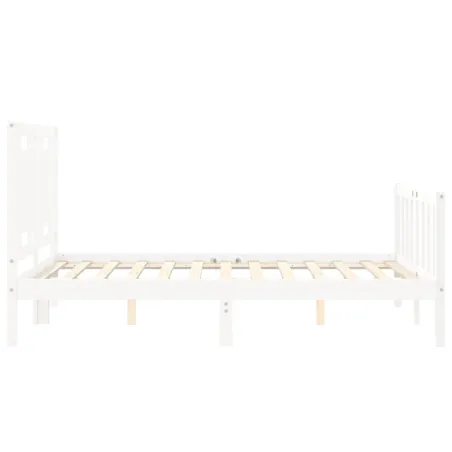 Cadre de lit sans matelas blanc bois de pin massif