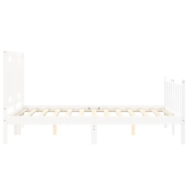 Cadre de lit sans matelas blanc 140x190 cm bois de pin massif