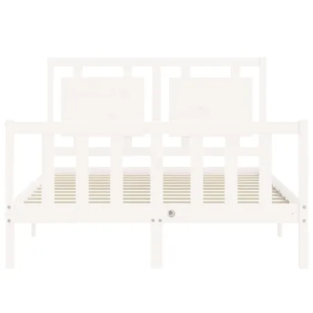Cadre de lit sans matelas blanc 120x200 cm bois de pin massif