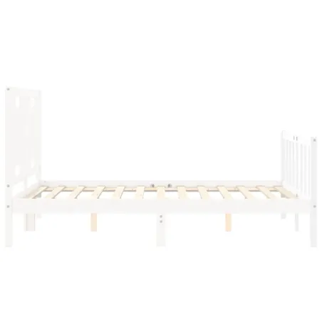 Cadre de lit sans matelas blanc 120x200 cm bois de pin massif