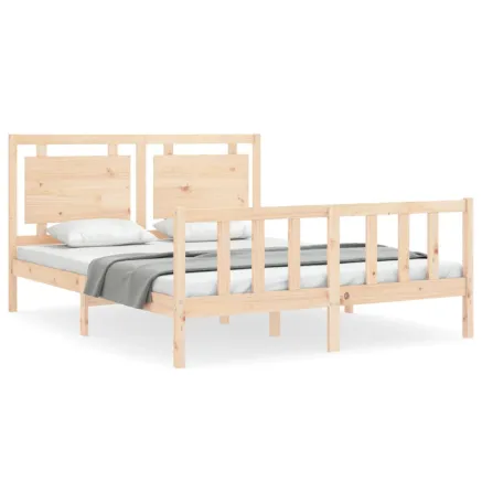 Cadre de lit sans matelas bois de pin massif 2