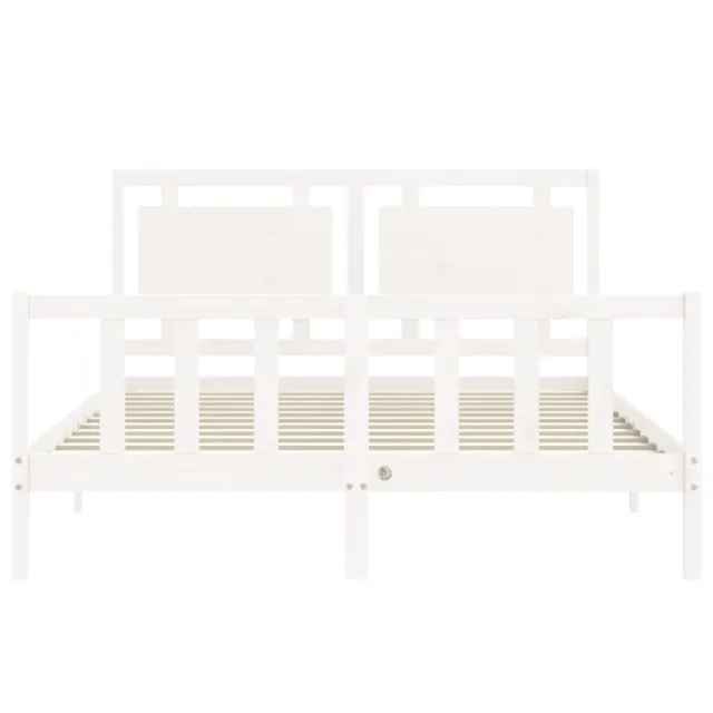 Cadre de lit sans matelas blanc 160x200 cm bois de pin massif